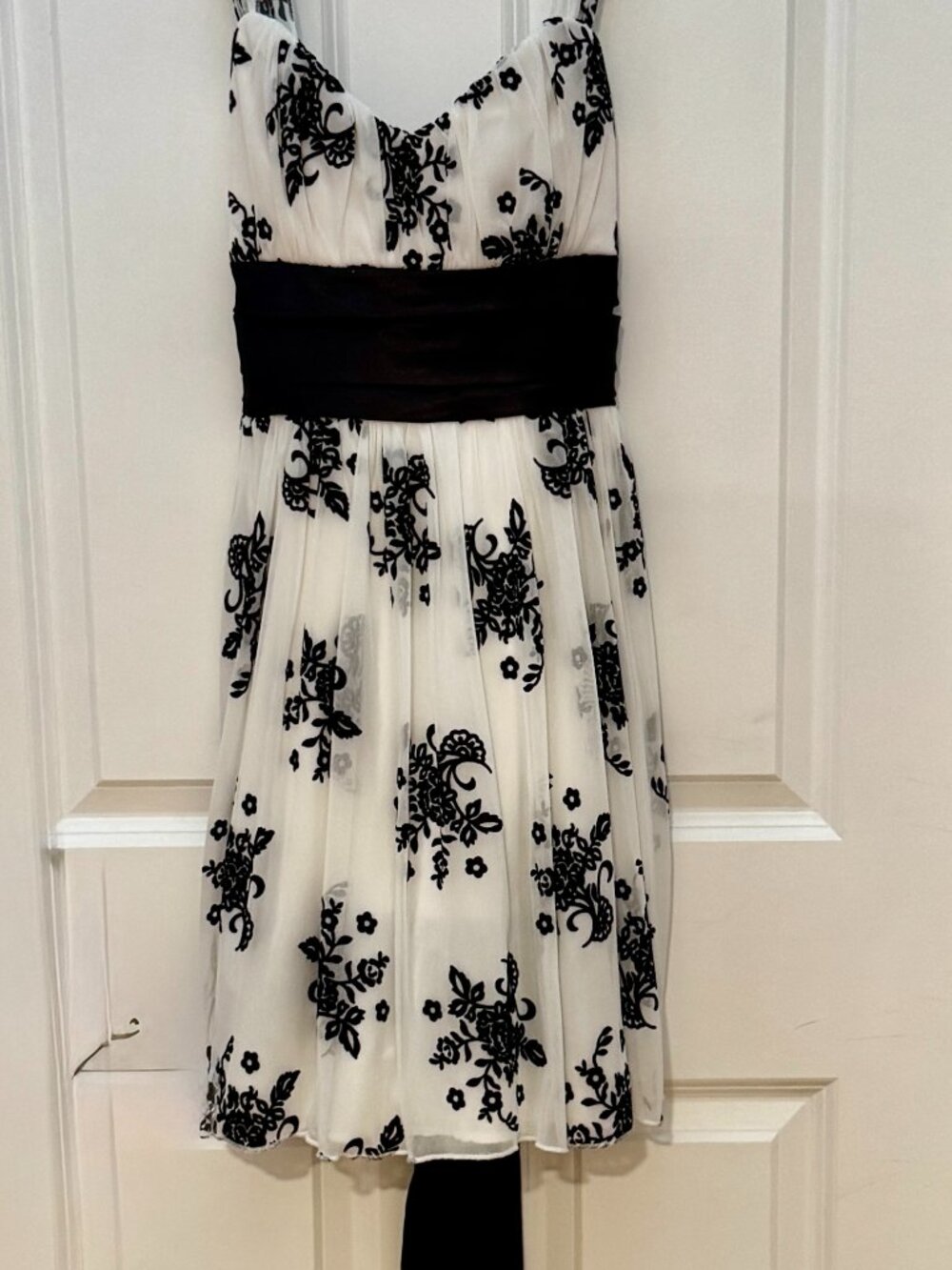 Trixxi sleeveless fit & flare Mini dress Black & White Size Small